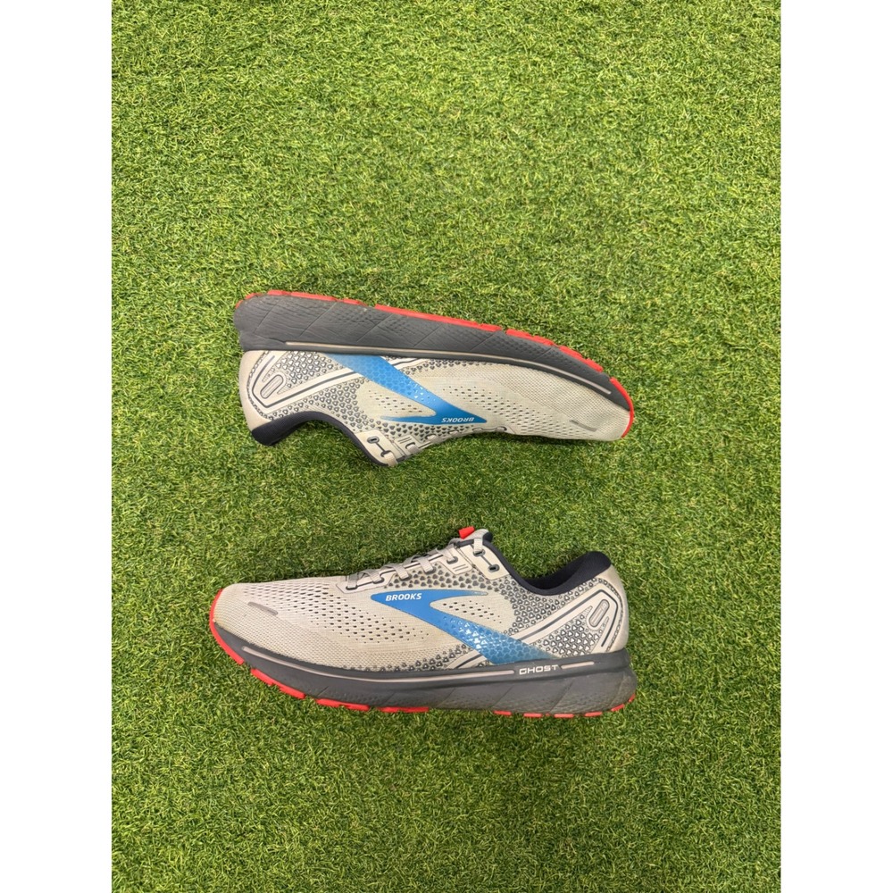 Brooks Ghost 14 Mens Running Shoes Grey Blue Red 1103691D078 Size 12